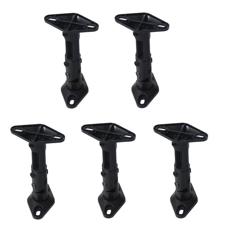 VideoSecu 5 Speaker Wall Ceiling Mount Brackets Black for Home Theater Satellite Speakers 1XZ (Black, 5 Pack) - Image 1